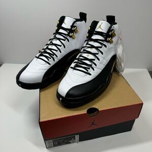 Air Jordan 12 Retro White/Metallic Gold-Black Sneakers